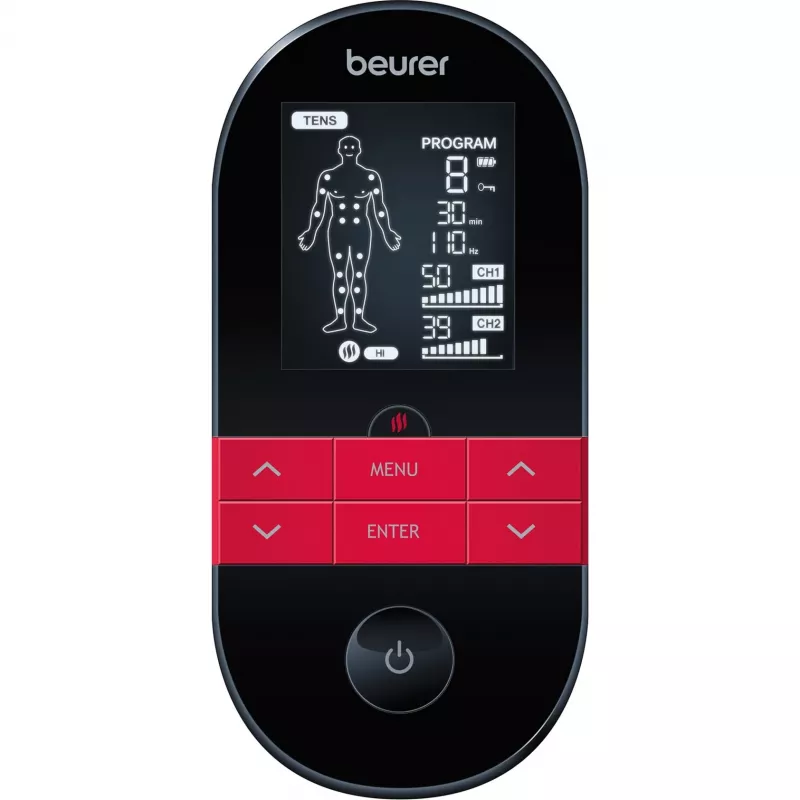 Beurer EM 59 Heat TENS/EMS elektrostimulátor - 64 programov, batéria