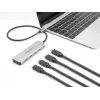 DeLOCK USB Type-C hub 10 Gbps 4 porty hliník sivý