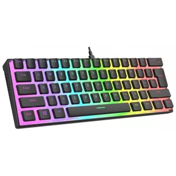 Mechanická klávesnica RAMPAGE RADIANT K11 RGB červená čierna — káblová, RGB podsvietenie, full-size rozloženie