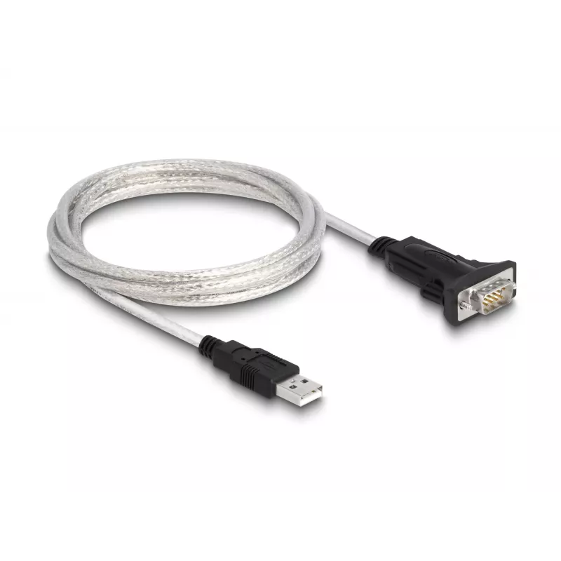 DeLOCK 63465 Adaptér USB 2.0 Type-A na sériový RS-422/485, 6-pólová svorkovnica, 1,8 m, čierny/priehľadný