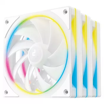 Chladiaci ventilátor PC DeepCool FL12R SE 3in1 biely — sada 3 ventilátorov, biely verzia