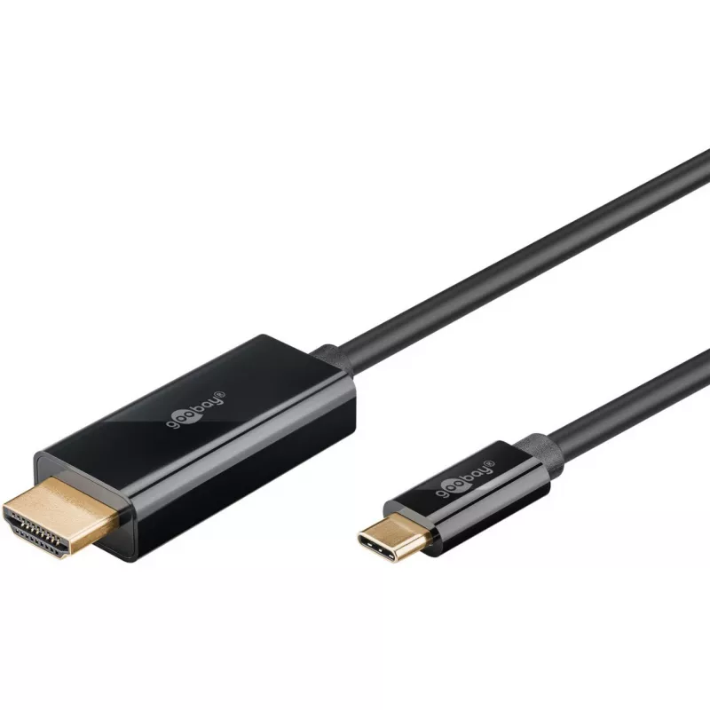 Goobay USB-C na HDMI kábel 4K pri 60 Hz 2 m čierny – konektor samec > HDMI (75697)