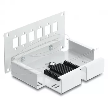 Patch panel DELOCK 6-portový pre SC Simplex alebo LC Duplex, sivý kov, montáž na lištu DIN