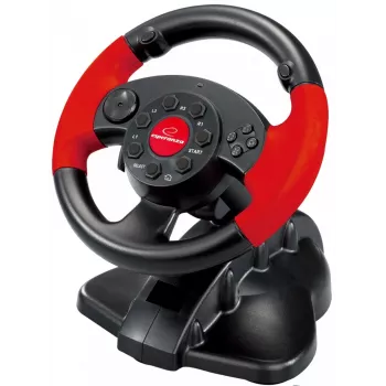 Volant ESPERANZA EG103 herný ovládač — PC/PS2/PS3, 13 tlačidiel, vibrácie, akcelerometer, čierna/červená