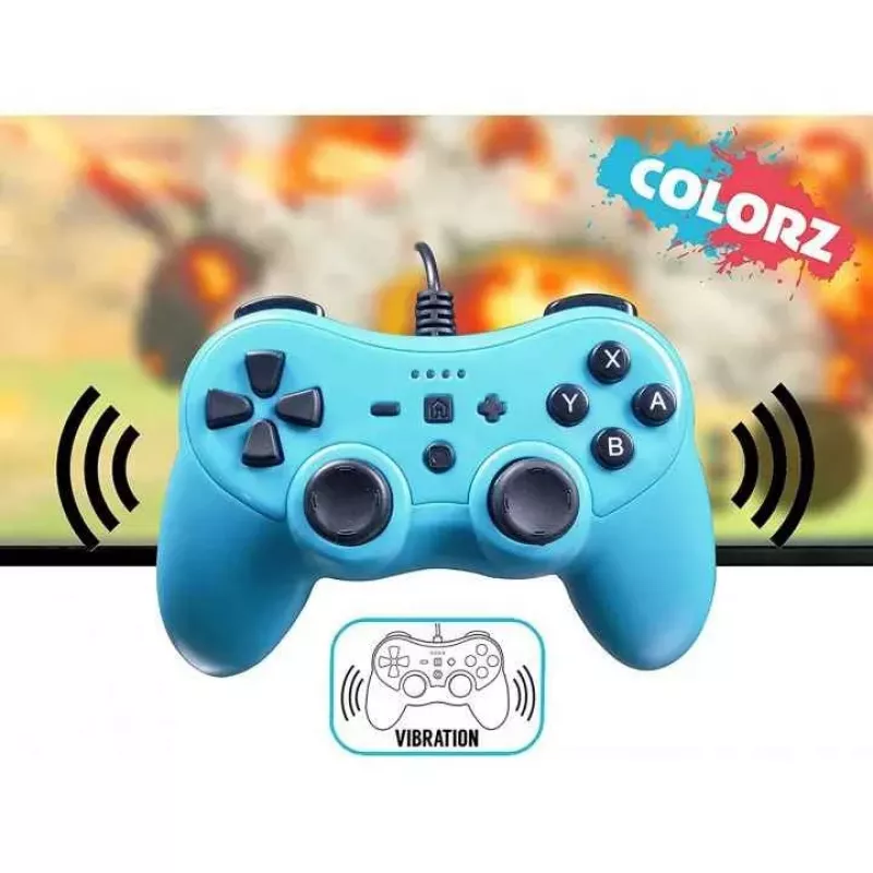 Káblový ovládač SUBSONIC SA5488-1 Neon Blue — pre Nintendo Switch, káblové pripojenie