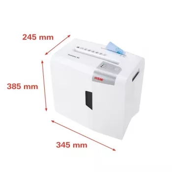 Skartovačka HSM X5 časticový rez P-4, 22 cm pracovná šírka, 4,5 mm častice, kapacita 5 listov, 18 l nádoba