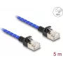 Sieťový kábel DeLOCK RJ45 tenký 5m Cat6A U/FTP modrý