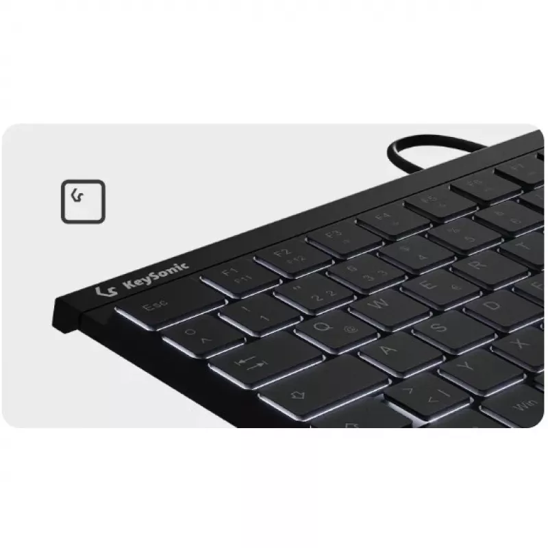 KeySonic KSK-5011ELC (DE) klávesnica Home USB QWERTZ nemecká čierna