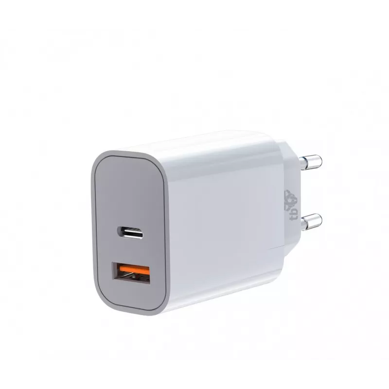 Univerzálna nabíjačka 2x3A USB C + USB A Power Delivery biela