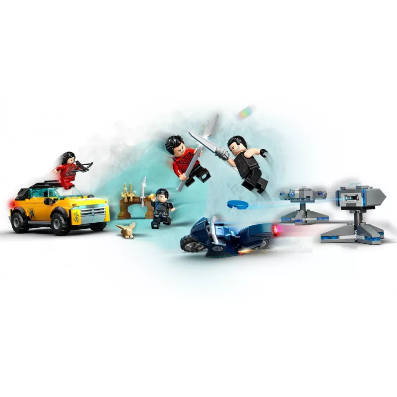 LEGO sada Marvel Escape from the Ten Rings 76176 s minifigúrkami a vozidlami