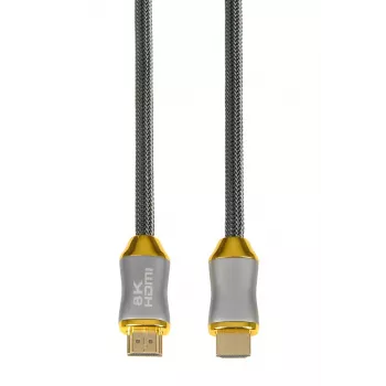 HDMI kábel IBOX HD08 2 m, HDMI typu A konektor samec–samec, HDMI 2.1, strieborný