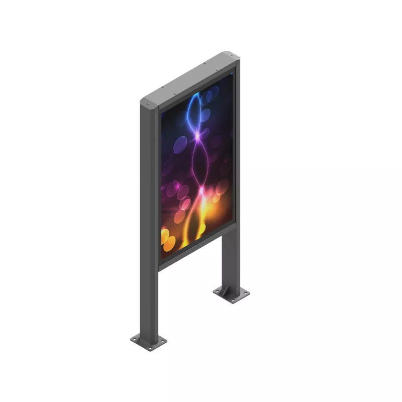 Edbak POK101 oceľové puzdro pre Digital Signage displej, čierna, na výšku 862x200x1981mm