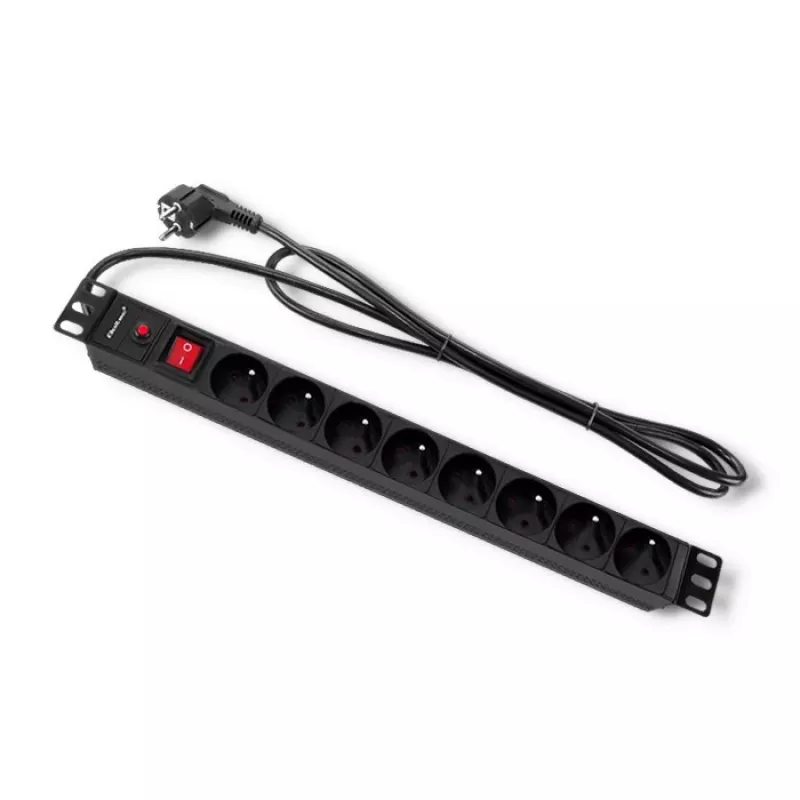 Qoltec 53996 predlžovacia zásuvka pre RACK 19 | 1U | 16A | PDU | 8xFRANZÚZSKA | 2m