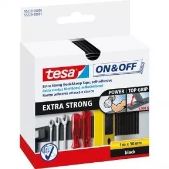 Tesa suchý zips 1m x 50mm on&off extra silný čierny 55229