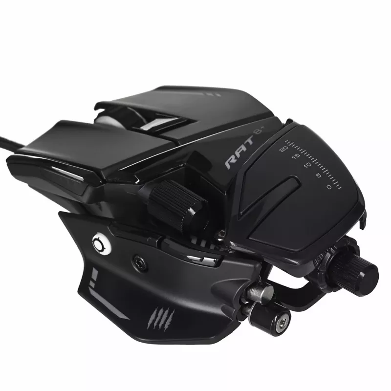 Herná myš MadCatz R.A.T. 8+ — pre pravákov, optická, 16000 DPI, 11 tlačidiel, USB Type-A, 145 g