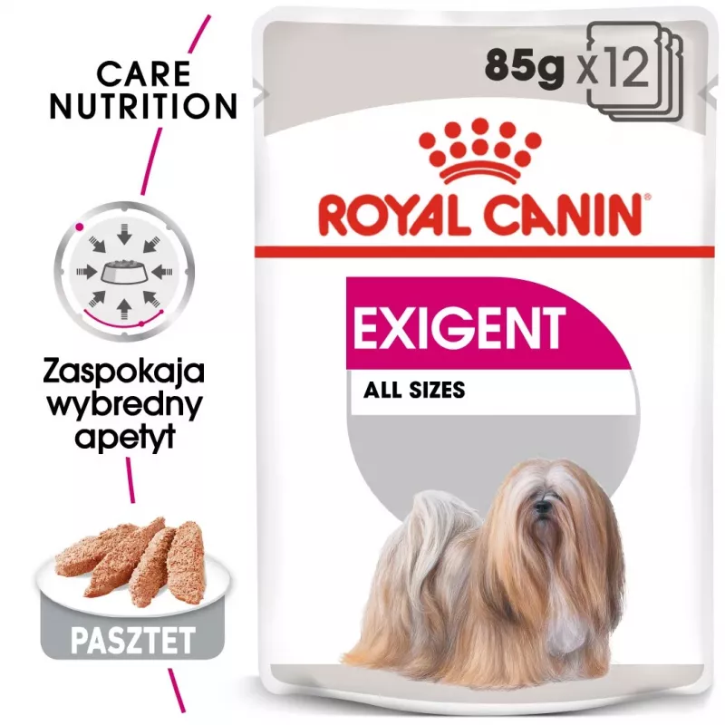 Mokré krmivo pre psy Royal Canin Exigent Meat Universal 12×85 g — hydina, dospelé, pre vyberavých psov