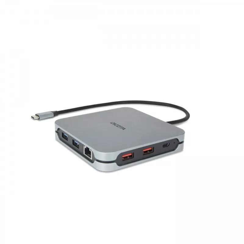 DICOTA D32057 USB Type-C hub 10000 Mbit/s strieborný