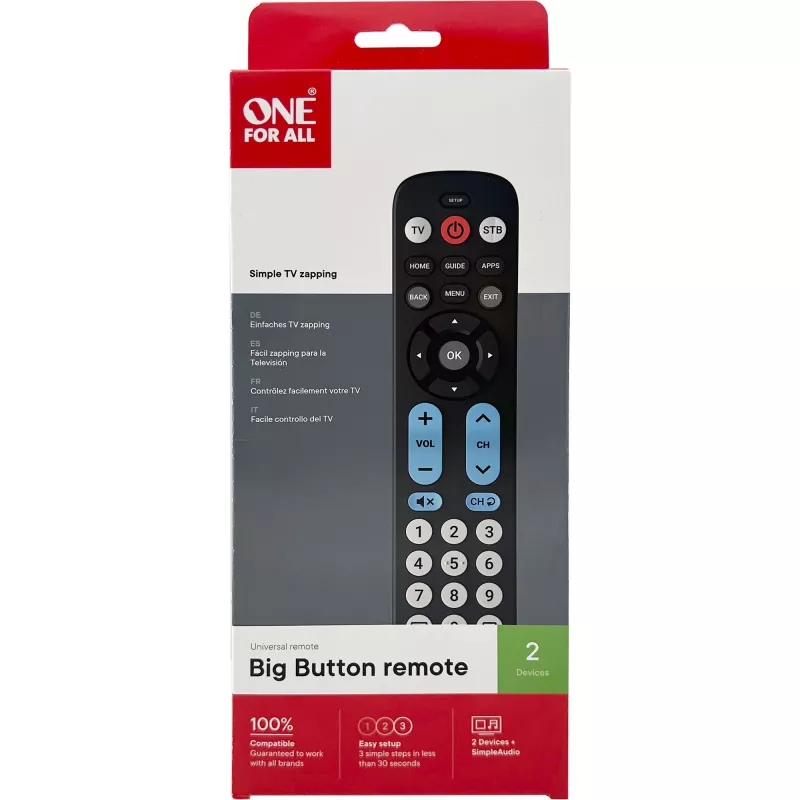 One for All Big Button Remote univerzálny diaľkový ovládač URC6821