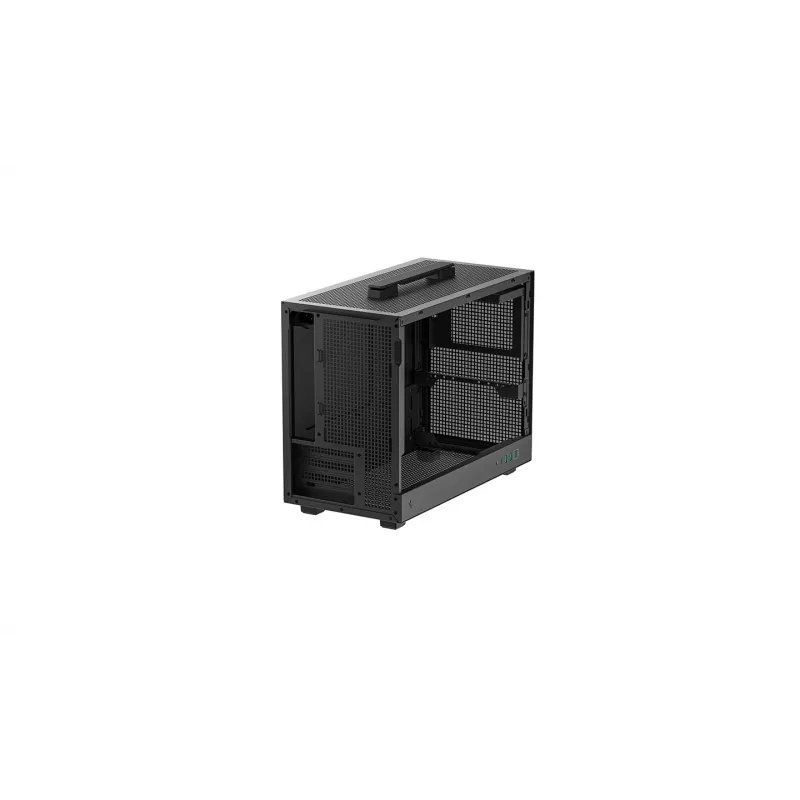 DeepCool CH160 PLUS R-CH160-BKNGM0-G kompaktná počítačová skriňa (SFF), Mini-ITX/Micro-ATX, tvrdené sklo, čierna
