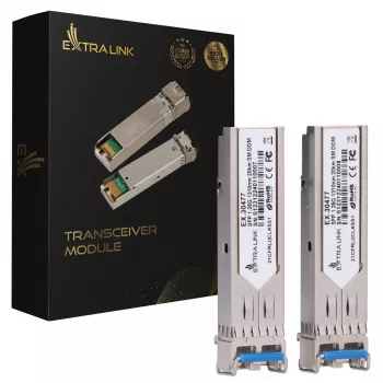 Extralink SFP modul SFP 1.25G balenie 2 ks, 1,25 Gbit/s, LC/UPC, 1310 nm, 20 km, single-mode, DOM (pre HP/Aruba)