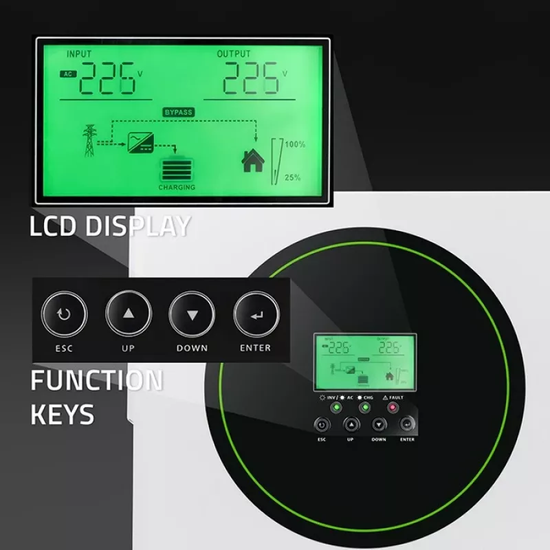 Off-grid solárny invertor QOLTEC 3500W model 53864 pre samostatné fotovoltaické systémy