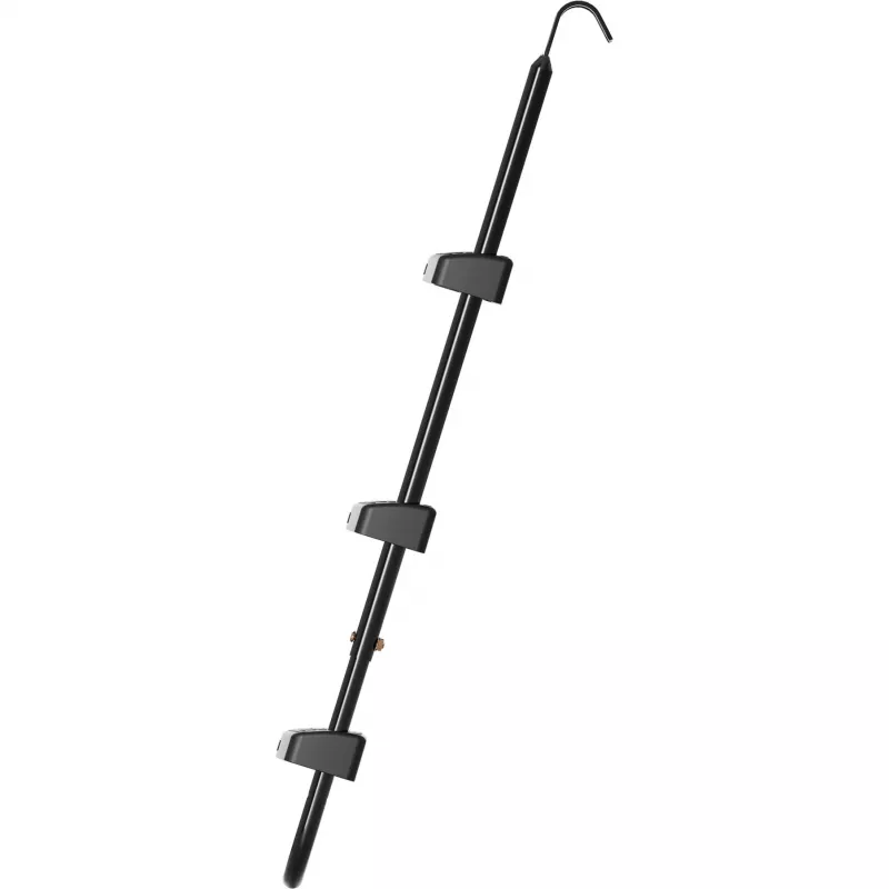 Rebrík k trampolíne HUDORA univerzálny 70–100 cm, čierny, nastaviteľné bezpečnostné stupne
