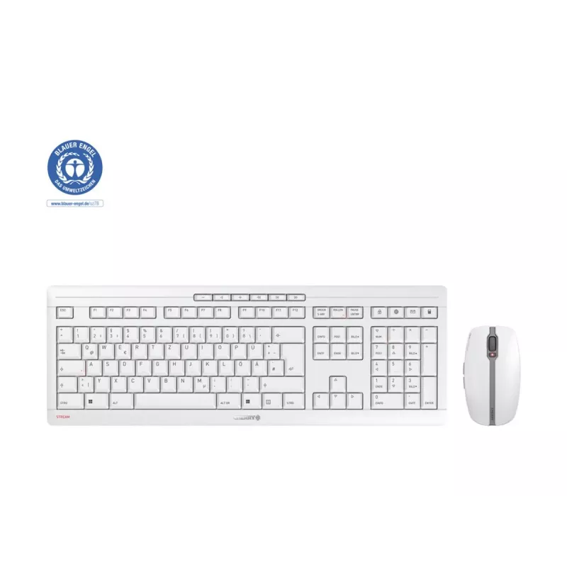 CHERRY Stream Desktop klávesnica myš obsahuje Office RF Wireless QWERTZ nemecká biela