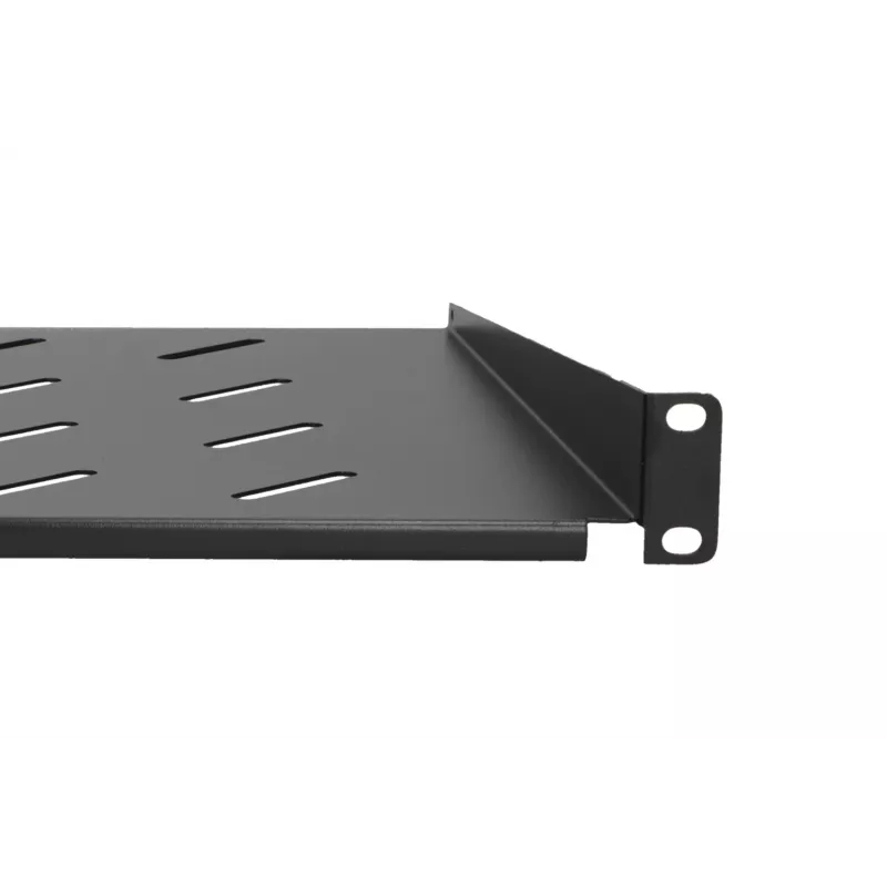 Polica Extralink SHELF 1U pre 19-palcové nástenné skrine, 1U, 300 mm, čierna, kovová