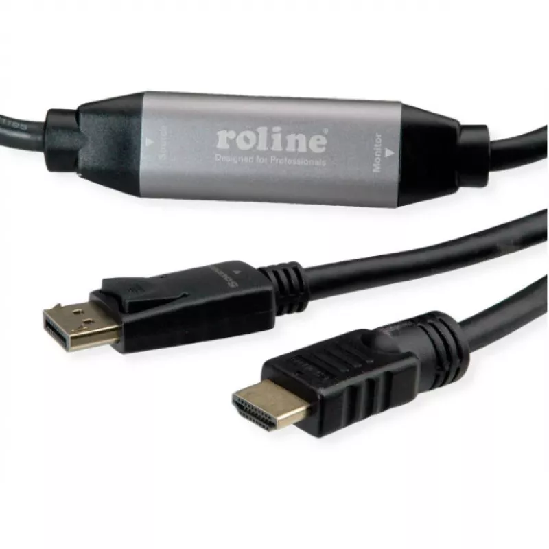 Videokábel adaptér ROLINE 11.04.5776 7.5m HDMI Type-A DisplayPort čierny