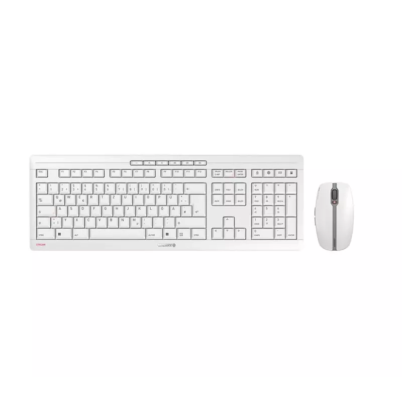 CHERRY Stream Desktop klávesnica myš obsahuje Office RF Wireless QWERTZ nemecká biela