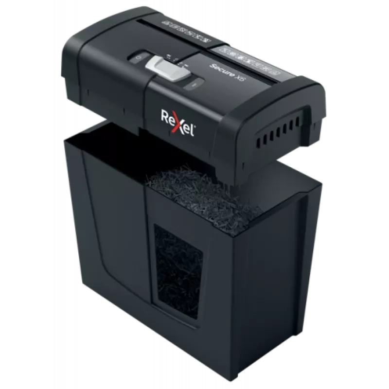 Rexel Secure X6 2020122EU skartovač papiera s krížovým rezom, P-4, 4x40 mm, 6 listov, kôš 10 l, 70 dB, čierny