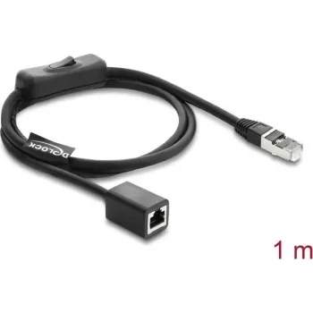 Sieťový kábel DELOCK RJ45 ST < BU s inline prepínačom Cat.6 F/UTP 1 m