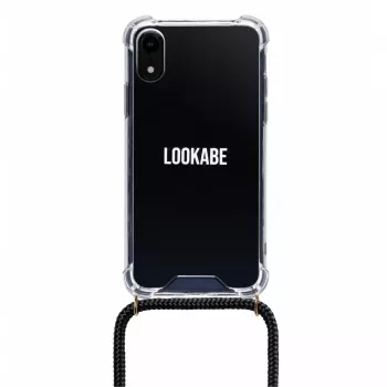 Lookabe puzdro na telefón s náhrdelníkom pre iPhone XR, zlaté/čierne