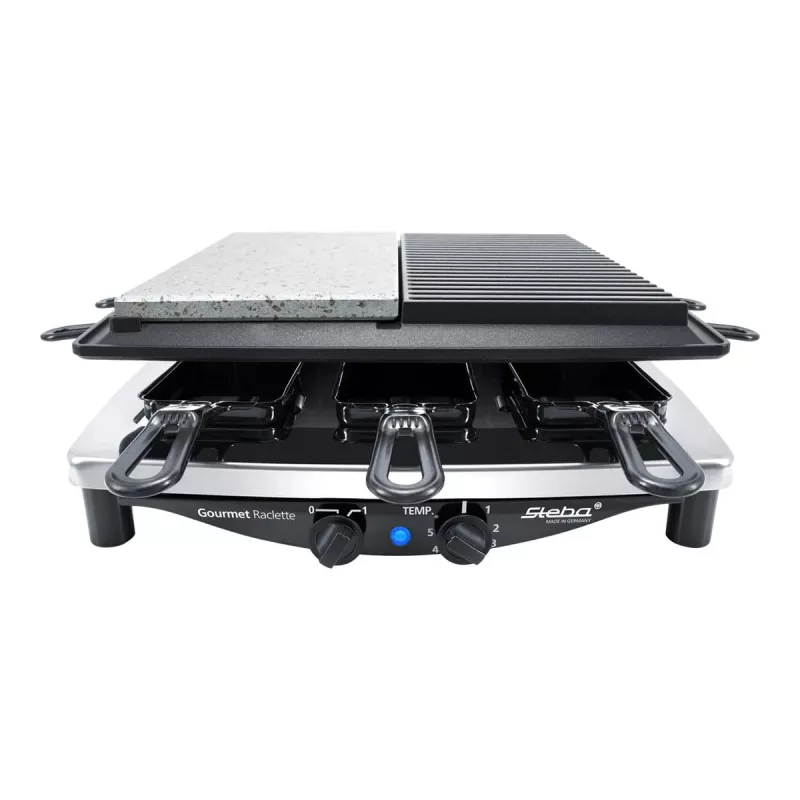 Steba RC 4 Plus Deluxe Chrome raklet gril, nerezová oceľ/čierny