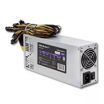 Qoltec 50350 napájací zdroj 1850W PCI-E | 80 Plus Platinum | Gaming Miner