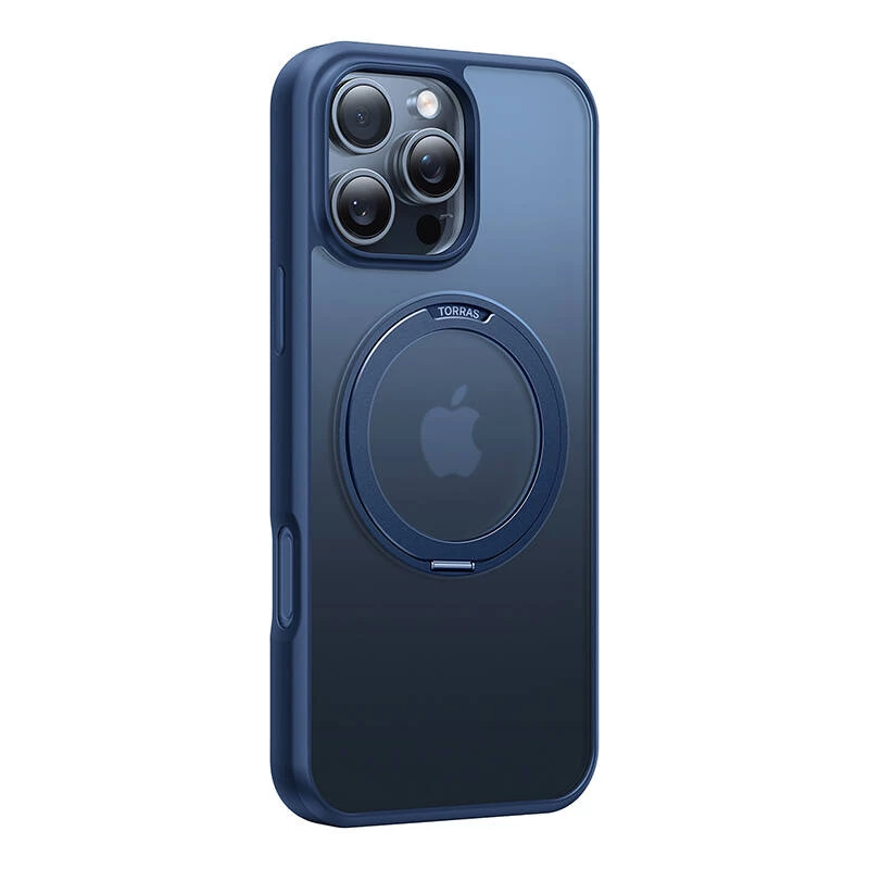 Ochranné puzdro Torras Ostand Pro pre iPhone 16 Pro, modré, tenké prevedenie