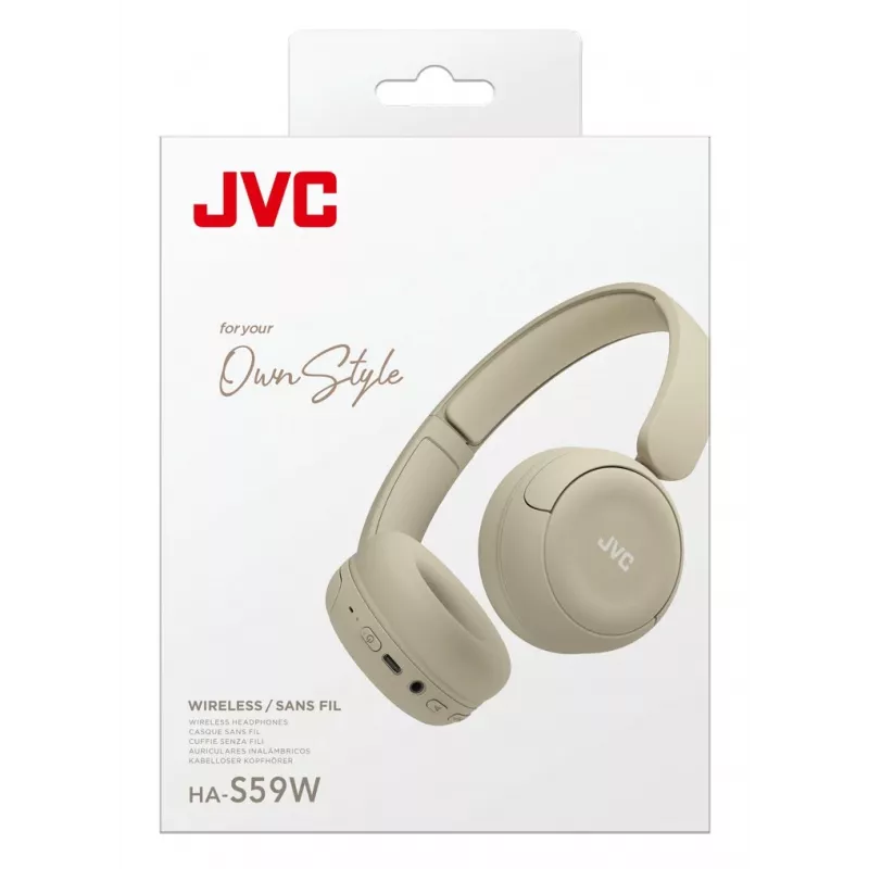 JVC HA-S59W headset káblový & bezdrôtový hlavový most hudba/všedný deň USB Type-C Bluetooth béžový