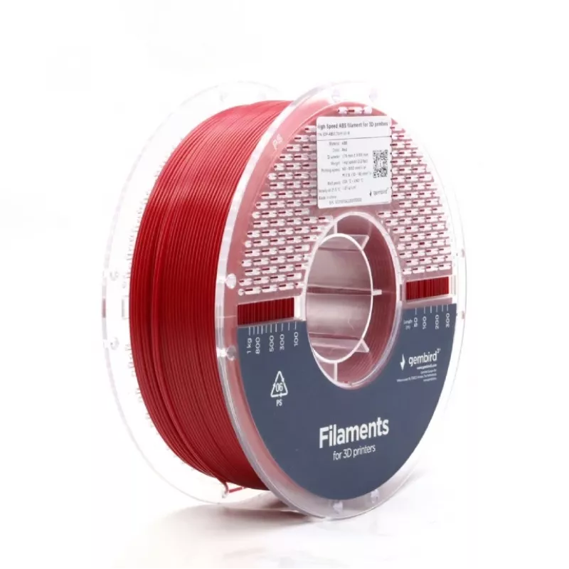3D tlačový filament GEMBIRD ABS 1,75 mm červená 1 kg
