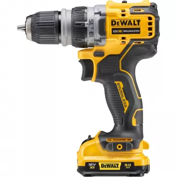 Pištoľová vŕtačka DeWalt DCD703L2T-QW — 12V, 3,0Ah x2, 1500 ot/min, 10 mm rýchloupínacie skľučovadlo, 25,5 N·m, 0,9 kg