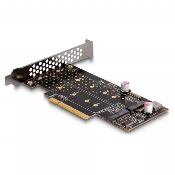 DeLOCK PCI Express x8 karta na 2 x interné NVMe M.2 Key M Bifurcation Low Profile