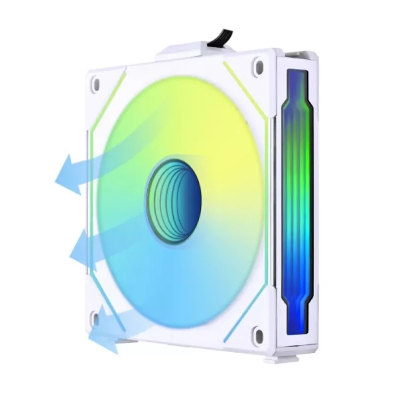120mm Lian Li UNI FAN SL-INF Wireless ARGB PWM — biela, modulárny magnetický systém ventilátorov