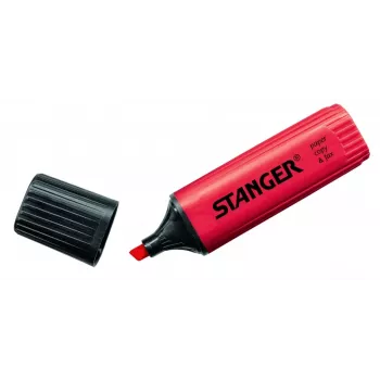 Zvýrazňovač STANGER, 1-5 mm, červený, box 10 ks 180003000