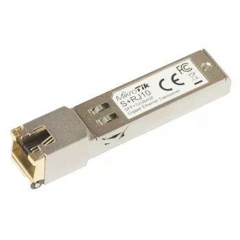 Sieťový transceiver modul MikroTik S+RJ10 SFP+ 10 Gbps, kovový, RJ-45 port, až do 200 m