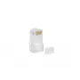 LANBERG RJ-45 konektor PLU-6000 pre Cat6 U/UTP káble, transparentný/biely, balenie 100 ks