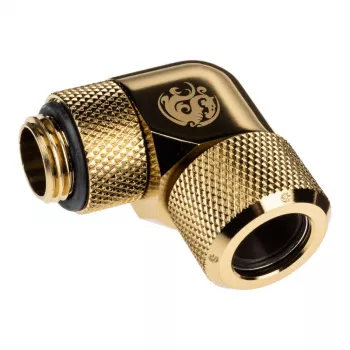 Bitspower Advanced Multi-Link adaptér konektor 90 stupňov G1/4 palca AG na 12 mm AD hardtube - otočný, mosadz