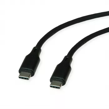 ROLINE USB 2.0 kábel C-C ST/ST silikón 60W 1m čierna - kábel - digitálny/dátový (11.02.9120)