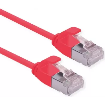 ROLINE U/FTP DataCenter patch kábel Cat.6A (trieda EA), LSOH, štíhly, červený, 0,15 m (21.15.3310)