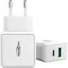 ANSMANN HC218PD - napájací zdroj - 18 W - 3000 mA - PD, QC 3.0 - 2 výstupné porty (USB, USB-C) - biely (1001-0111)