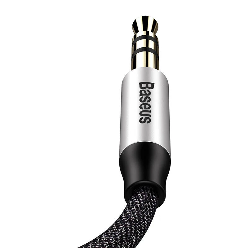 Baseus Yiven audio kábel 3,5-mm jack konektor M30 1,5 m strieborný + čierny