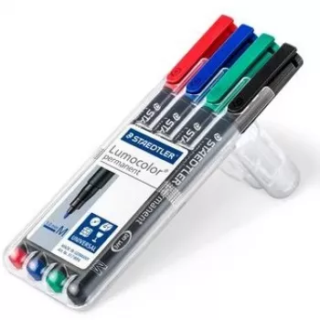 Permanentný marker Staedtler Lumocolor 317 WP4 čierna, modrá, zelená, červená